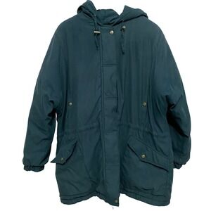 Vtg Larry Levine Heavyweight Full Zip Hooded Parka Coat Unisex L Gorpcore Winter